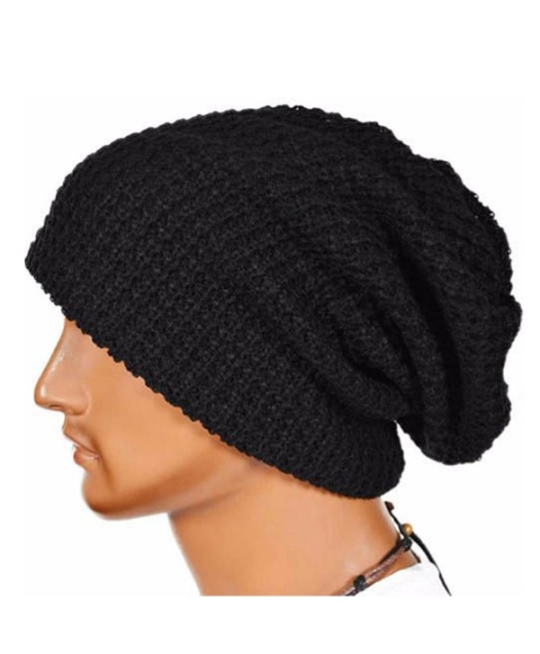 Binmer(TM)Men Women Warm Winter Knit Ski Beanie Skull Slouchy Cap Hip-pop Hat - Black - CU12C51IVD1