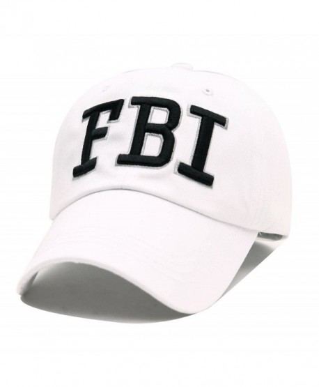 FBI Hats GEANBAYE 100% Cotton and Police Agent Hats For Men and Women - White - CP184MQCUK8