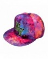 ZLYC Starry Galaxy Sky Neon Pattern Flatbill Snapback Adjust Baseball Cap Hat - Red (Ny) - CR11N9US8QD