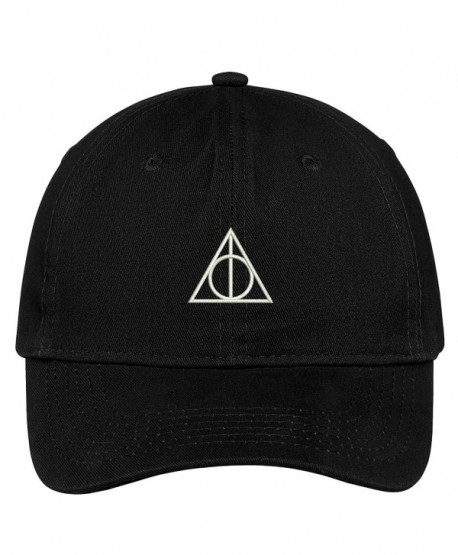 Trendy Apparel Shop Deathly Hallows Magic Logo Embroidered Soft Cotton Low Profile Cap - Black - CJ183RDITM6