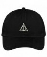 Trendy Apparel Shop Deathly Hallows Magic Logo Embroidered Soft Cotton Low Profile Cap - Black - CJ183RDITM6