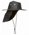 Top Headwear Safari Explorer Bucket Hat With Flap Neck Cover - Black - CY119CB6MS9