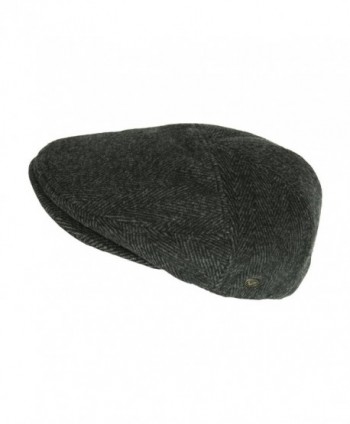 Black Herringbone Classic Cabbie Flaps in Men's Newsboy Caps