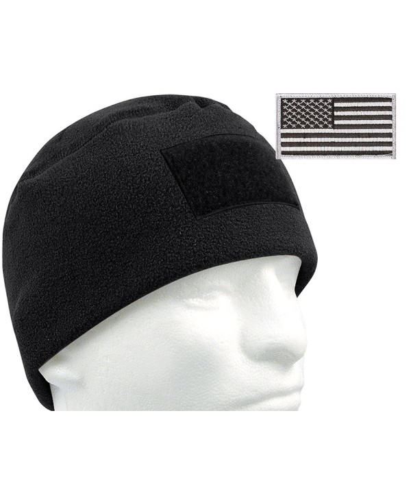 G.I. Type Tactical Polar Fleece Watch Cap and Patch Bundle - Black - CA11P3CQW5J