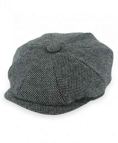 Hats in the Belfry Belfry Kolby - Herringbone newsboy Cap - Black Tweed - CE187CTK8N0
