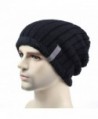 Home Prefer Mens Winter Hats Thick Cuff Beanie Slouchy Knitted Hat Skull Caps - Black - C612N8PC6G3
