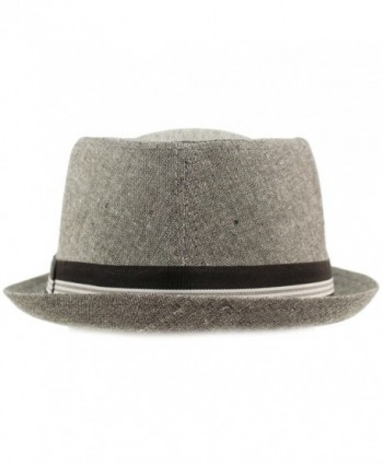 Men's Linen Cotton Light Tweed Porkpie Derby Fedora Musician Jazz Hat ...