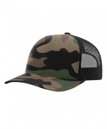 Twill Mesh Back Trucker Snapback Hat -- GREEN CAMO/BLACK - C6185Q0UEWE