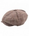 Men's Cotton Flat Ivy Gatsby Newsboy Hunting Hat Octagonal Hat Beret Cap - Coffee - CR185TO24US