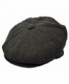 Deewang Men's Premium Wool Applejack newsboy 8 Panel Hat Snap Brim Cap - Dark Brown Tweed - CP12O481LWX