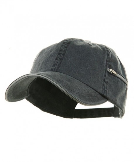 Low Profile Washed Side Zipper Pocket Cap - Navy White - CO113HASN2X