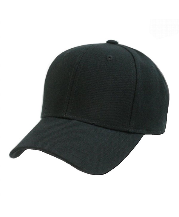 Decky 2 Pack Plain Solid Fitted Baseball Cap Black / White (8 Sizes Available) - CQ110FN40WX