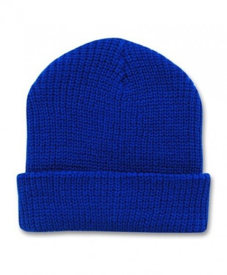 Decky 12 Inch Long Knit Watch Cap Beanie (One Size- Royal Blue) - CU110H03OR1