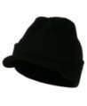 Cuff Knitted Beanie with Visor Bill - Black - CY110A3W6H3