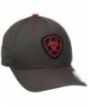 Ariat Men's Gray Red Flex Fit Hat - Gray - C011PTYP8E7