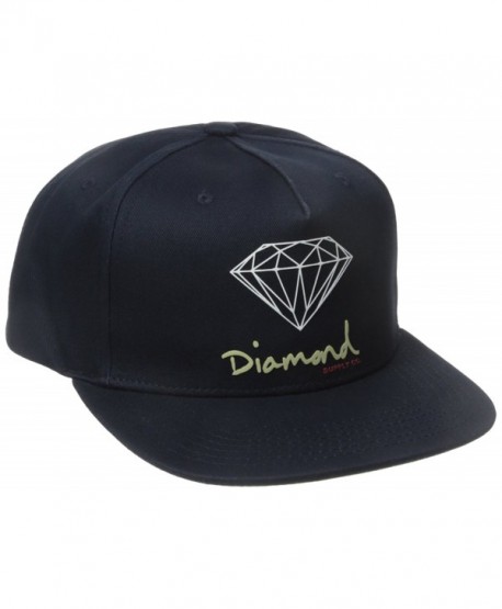 Diamond Supply Co Men's OG Script Brilliant Snapback - Navy - CN12BMIKAFT