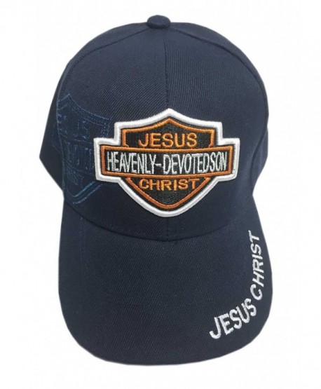 Aesthetinc Christian Baseball Cap Embroidery "Jesus Christ Heavenly Devoted Son" "Jesus Christ" - Navy Blue - C71286PH8H5