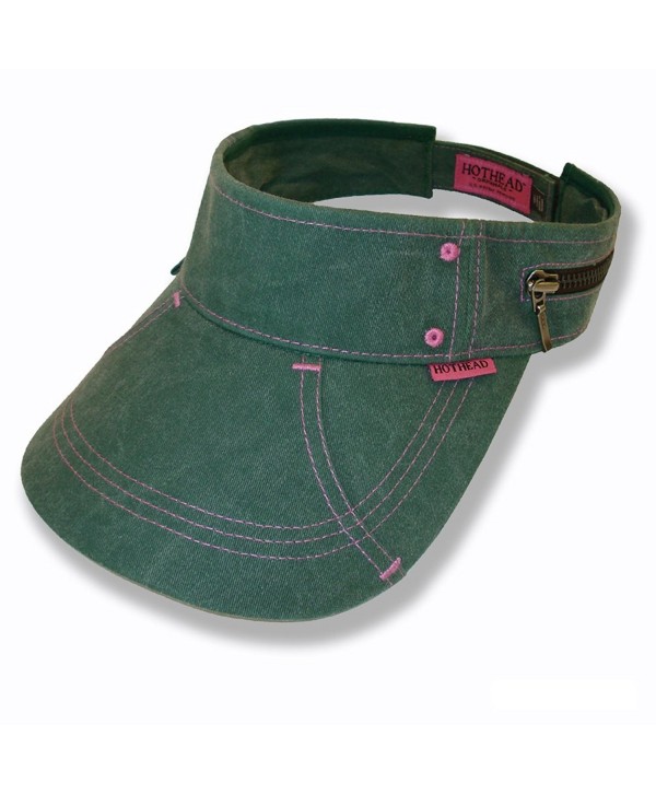 Hothead Large Brim Sun Visor Hat - Biowash in Green - CI112HRL6OF