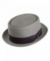 Jaxon Hats Toyo Braid Pork Pie Hat - Grey - CB11JQQTCKZ