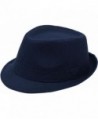 Fashion Wear Manhattan Fedora Hat Design for Men - Navy - C911FQZX6GV