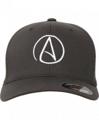 Atheist Centered Symbol Flexfit Baseball Hat - Grey - CJ11L1RO5HH