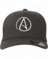 Atheist Centered Symbol Flexfit Baseball Hat - Grey - CJ11L1RO5HH