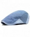 Shuohu Men's Plaid Ivy Cotton Newsboy Cap Golf Style Strip Peaked Beret Hats - Blue - C112M7YFJF9