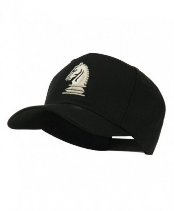 Chess Piece of a Knight Embroidered Cap - Black - CP11HVOBDPV
