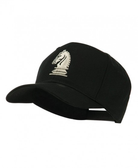 Chess Piece of a Knight Embroidered Cap - Black - CP11HVOBDPV