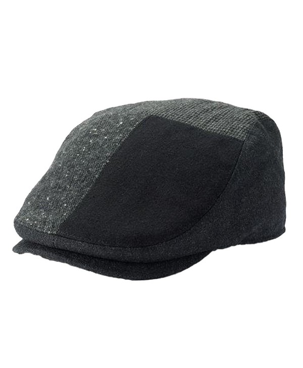 Apt. 9 Men Wool Blend Patch Driver Cap Charcoal Gray Black - C412N9R583Y