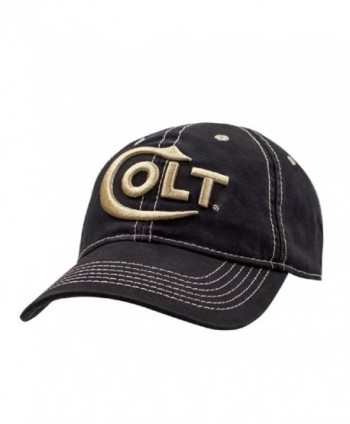 Colt Firearms Hat Baseball Cap Black w/ Gold Embroidered Logo Everest - CZ12KL29E9V