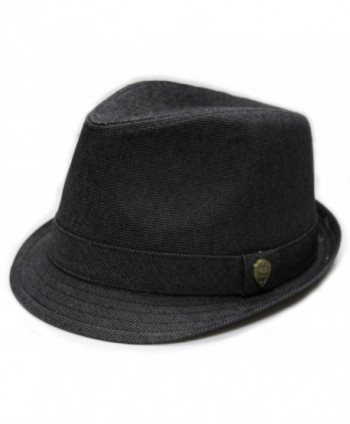 City Hunter Pmt590 Blended Poly with Self Band Fedora - Black (L/xl Size) - C011CUM9WTD