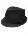 City Hunter Pmt590 Blended Poly with Self Band Fedora - Black (L/xl Size) - C011CUM9WTD