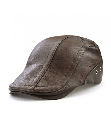 Gudessly Men's Classic Flat IVY Vintage newsboy Driving Cap Golf Hunting Cabby Hat - Light Brown - CC1888LXQXT