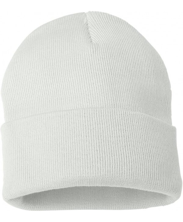 Sportsman SP12 - 12 Inch Solid Knit Beanie - White - CT1180CJTBD