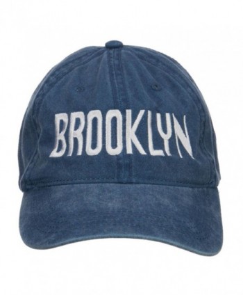 Brooklyn Embroidered Washed Cap - Navy - CB126E5TUC5