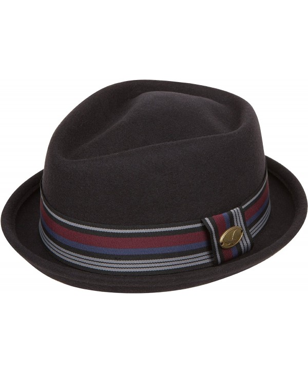 Sakkas Arthur Striped Band Homburg Wool Fedora - Black - CI12N1N5SL0