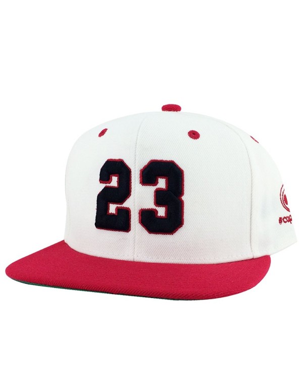 Number 23 White Red Visor Hip Hop Snapback Hat Cap x Air Jordan Color - CM11OSJ8UPD