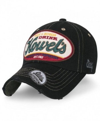 ililily Howel's Distressed Vintage Solid Color Cotton Baseball Cap Trucker Hat - Black - CC187LCDWGA