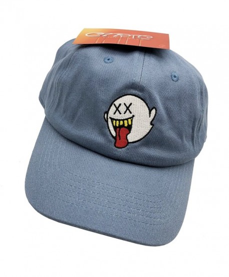 Distressed Boo Mario Ghost Baseball Cap 3D Embroidery Dad Hats Adjustable Snapback - Denim - CT187NATKSW