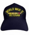 World War II Veteran with Ribbons Baseball Cap. Navy Blue. Made in USA - C812OCKLFW4