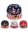 USA American Flag Printed Baseball Cap Snapback Adjustable Size - 4-assorted Colors - CZ187NHE0TQ