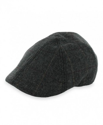 Hats in the Belfry Belfry Headliner Plaid and Herringbone duckbill IVY Pub Cap - Brown - CQ12O9UOE08