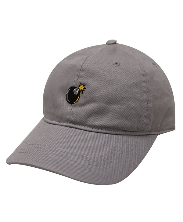 City Hunter C104 Bomb Small Embroidery Cotton Baseball Cap 14 Colors - Light Gray - CG12M0TC2LF