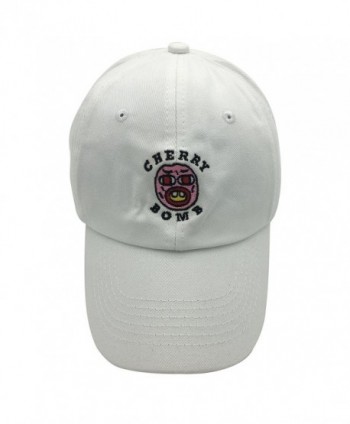 juxingli Golf Cherry Bomb Dad Hat Baseball Cap 3D Embroidery Adjustable Snapback - White - CC1850H66RD