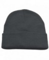 Hatter Unisex Beanie With Cuff Plain Solid Color Knit Cap - CA187QSTK6Q