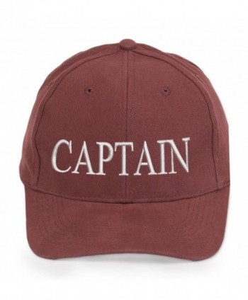 4sold Captain Cabin Boy Crew First Mate Yachting Baseball Cap Inscription Lettering Maroon White - Captain - C8126O74V9Z