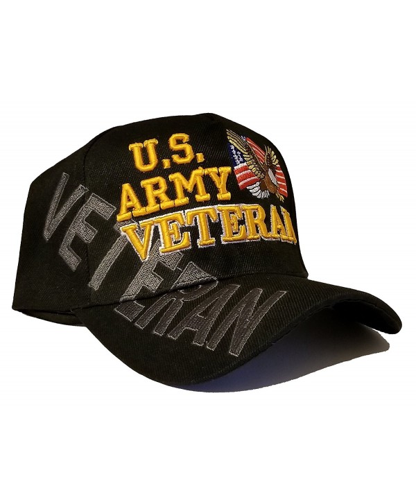 Army Baseball Cap US Veteran V American Flag USA Hat United States - Army Veteran Cap Black Side Shadow - CP187WT0OTK