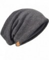 FORBUSITE Men Oversize Skull Slouch Beanie Large skullcap Knit Ski Hat B08 - Dark Gray-010b - CS126KEM919