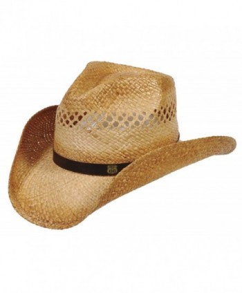 Cov-ver Raffia Straw Western Hat with Route 66 logo - CZ11CTWTG95